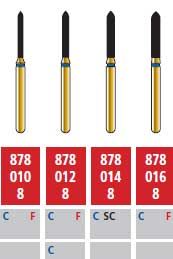 Alpen FG #878.010 Fine Grit, Beveled Cylinder Dia
