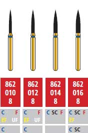 Alpen FG #862.016 Extra Fine Grit, Flame Shaped Diamond Bur. Package of 5 Burs