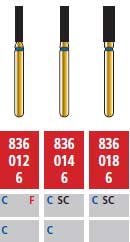 Alpen FG #836.014 Coarse Grit, Flat End Cylinder Diamond Bur. Package of 5 Burs