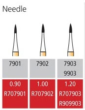 Alpen FG #9903 30 blade needle shaped finishing bur, package of 5