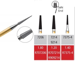 Alpen FG #7214 12 blade Taper T&F Bur, pack of 5 