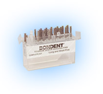 Bondent complete kit of Gold-Plated stainless steel single pins for manual placement, containing