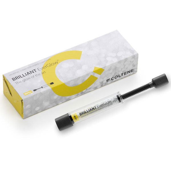 Brilliant EverGlow A2/B2 Syringe 3g, 1/Pk. Low Viscosity Universal Hybrid Composite. Universal