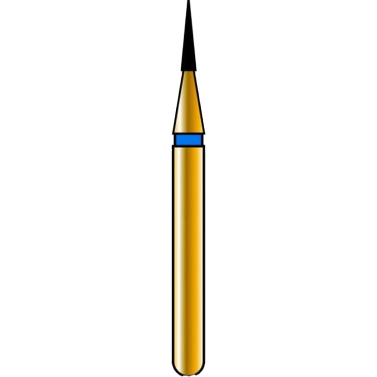 Diatech, FG #862.010 Medium Grit Flame Shaped Gold Diamond Bur, 10/Pk. Not all diamonds are
