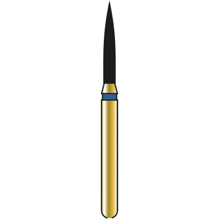 Diatech, FG #862.012 Medium Grit Flame Shaped Gold Diamond Bur, 10/Pk. Not all diamonds are