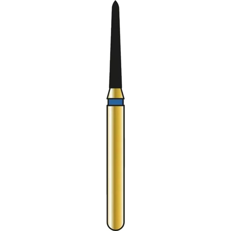 Diatech, FG #878K.012 Medium Grit Tapered Torpedo/Curettage Gold Diamond Bur, 10/Pk. Not all