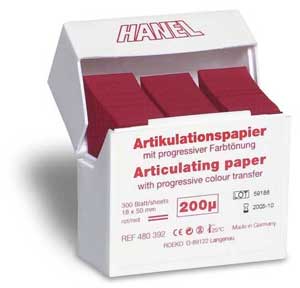 Hanel Articulating Paper, .008" (200 microns) Blue Articulating Paper Strips, Refill Box of 300