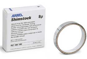 Hanel ShimStock Foil- 8 micron, 5/16", no color coating, when teeth are in normal occlusion
