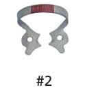Hygenic Fiesta Color Coded Clamps. #2 (brown) winged metal dam clamp. Premolars and upper
