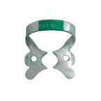 Hygenic Fiesta Color Coded Clamps. #2A (green) winged metal dam clamp. Premolars and upper