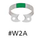 Hygenic Fiesta Color Coded Clamps. #W2A (green) wingless metal dam clamp. Premolars and upper