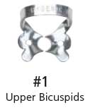 Hygenic #1 Winged General Purpose, Upper Premolar Metal Rubber Dam Clamp, Single clamp
