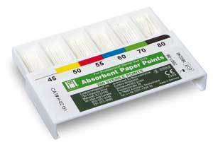 Hygenic #15-40 Assorted (ISO Sized) Absorbent Paper Points, White. Box of 200
