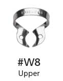 Hygenic #W8 Wingless General Purpose, Upper Molar Metal Rubber Dam Clamp, Single clamp