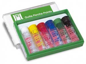 Hygenic Gutta Percha Points - Fine-fine. Box of 100 Points (5 Vials of 20 Points)