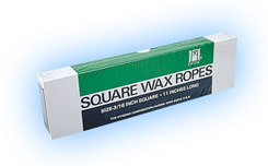 Hygenic Wax Ropes - White Square 11" x 3/16", Box of 44