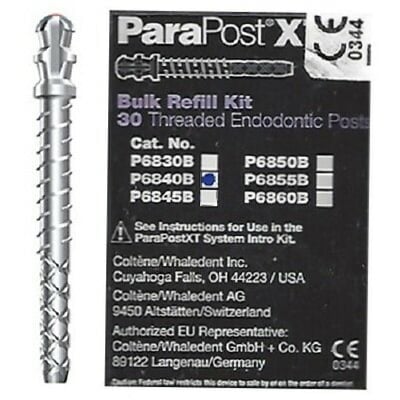 ParaPost XT Size 4, P684-0B Yellow .040" (1.0mm) Titanium Alloy Post Threaded, 30 Posts Refill