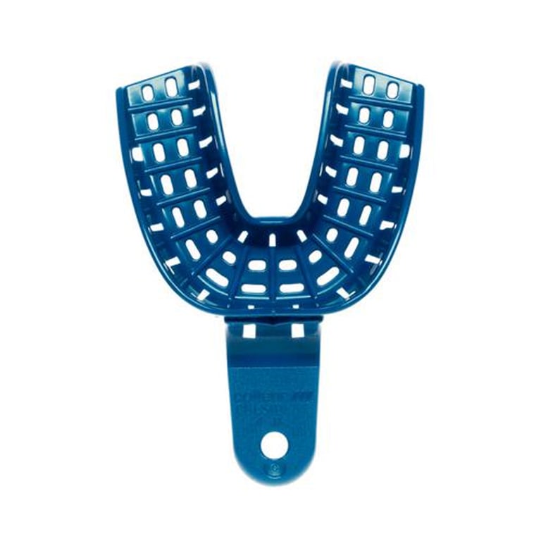 President Impression Trays Perforated Lower Full Arch, Medium #4, 12/Pk. Autoclavable. Rigid