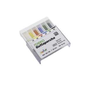 ROEKO Guttapercha Points Color ROEKO Guttapercha Points #15, 28 mm. Color coded. Box of 100