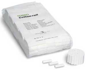 Roeko Size #1 Cotton Rolls, 1-1/2" x 5/16", Highly absorbent, Soft & smooth, Bag of 1000