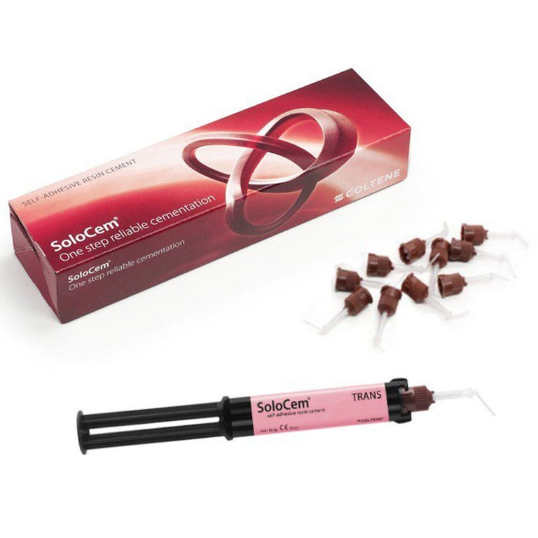 SoloCem Resin Cement, Translucent, Dual-Cure Refill, 5mL Syringe and 10 Mixing Tips. Easy to use