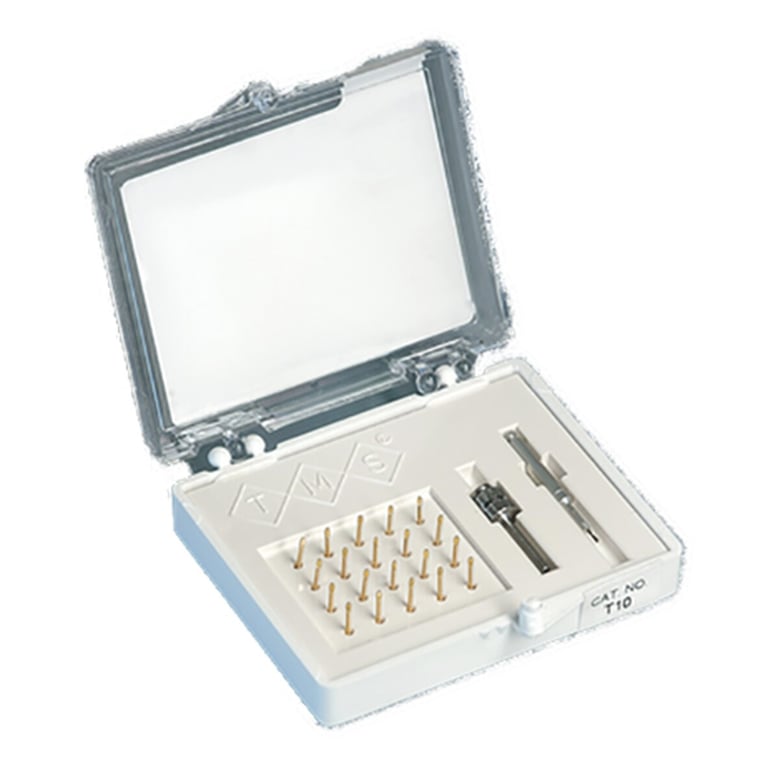 TMS T-10 Minim .021" / .525 mm Gold-Plated stainless steel self-threading Double Pins
