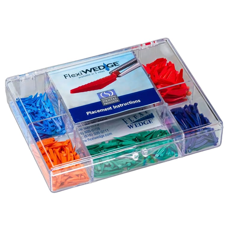 FlexiWedge Interproximal Wedges Complete Kit, 400/Pk. 100 each of XS blue, SM orange, and MED