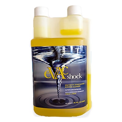 Evac Shock Evacuation System Cleaner 32oz bottle concentrate. Fresh Lemon Scent. Non-Foaming