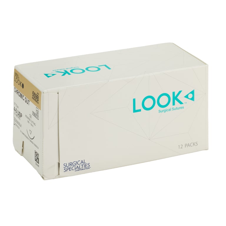 Look 4/0, 27" Chromic Gut Absorbable Suture with 