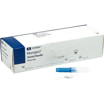 Monoject #400 30 gauge Short (.75") sterile disposable BLUE plastic hub needles, 100/box