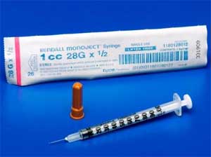 Monoject SoftPack 1 mL TB Syringe with Detachable Needle 25 G x 5/8". Sterile, Single-Use