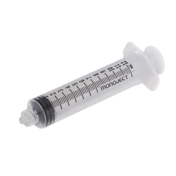 Monoject 12cc Syringe with Luer Lock Tip - Sterile, Bold graduations: 0.2cc., accepts all