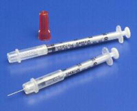 Monoject 1cc Tuberculin Syringe with Needle 25 gauge x 5/8", Accu-tip Flat Plunger Tip, Low Dead