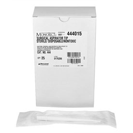 Monoject Surgical Aspirating Tips #444. Sterile, Disposable, Nontoxic. Package of 25 Individually