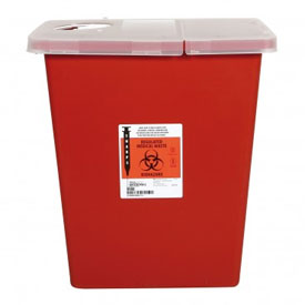 SharpStar 8 gallons Sharps Container, Multi-Purpose with Rotor and Hinged Lid, Red