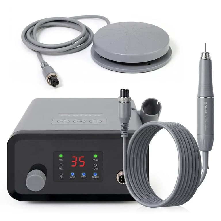 Craftro VK-MM2 Desktop Micromotor Set. Includes: Each one of main unit, power cord (VK-MM2-GR)