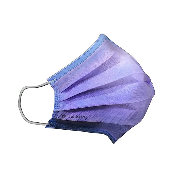 Cranberry Cosmo 4-Ply ASTM Level 3 Ear-Loop Face Mask, &gt;99% BFE/PFE, Comet Blue, 50/Box. Nose