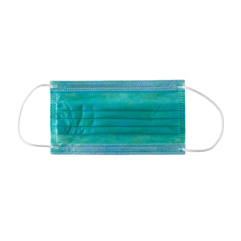 Cranberry Cosmo 4-Ply ASTM Level 3 Ear-Loop Face Mask, >99% BFE/PFE, Galactic Green, 50/Box. Nose