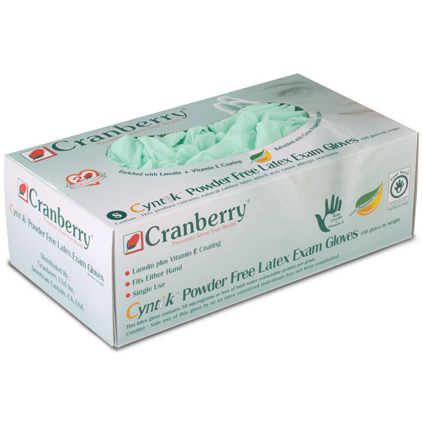 Cyntek PF Latex Gloves: Medium, Powder-Free 100/Bx. Non-Sterile, Micro-Textured, Non-Chlorinated