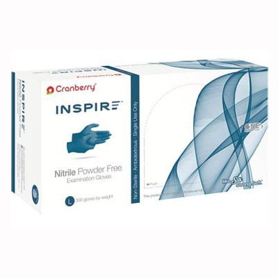 Inspire Nitrile Exam Gloves, MEDIUM, Aegean Blue, 300/Box. Ambidextrous gloves with enhanced