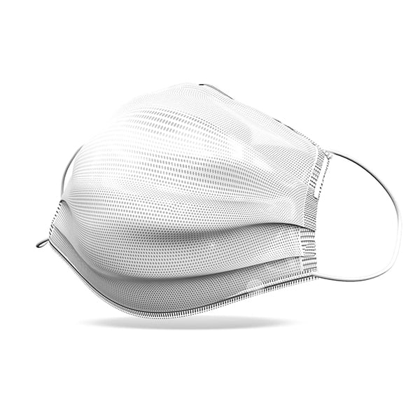 Repel Earloop Face Mask, 4-Ply, Silver, Box of 50