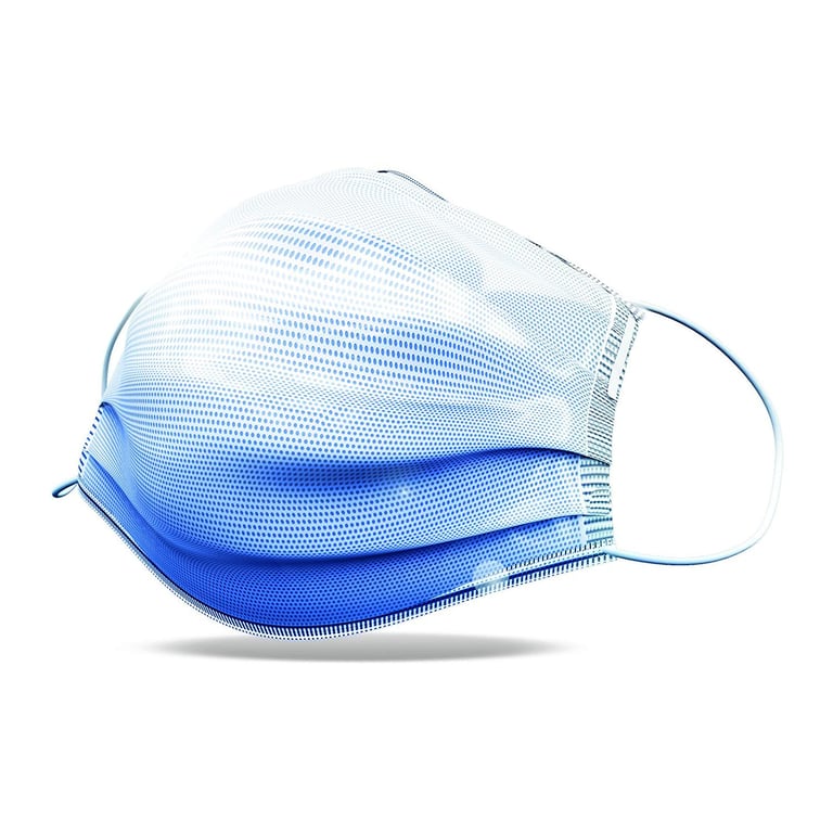 Repel Earloop Mask SAPPHIRE 50/Box. 4-Ply Quad-fold. 100% latex- and fiberglass-free, inner layer