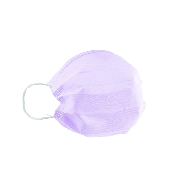 S3 C2 Earloop Mask, Non-Sterile, Lavender, 50/Box. Proprietary inner layer enriched with cucumber