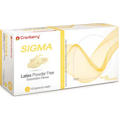 SIGMA Latex Gloves: SMALL Powder-Free, Textured, Non-Sterile 100/Bx