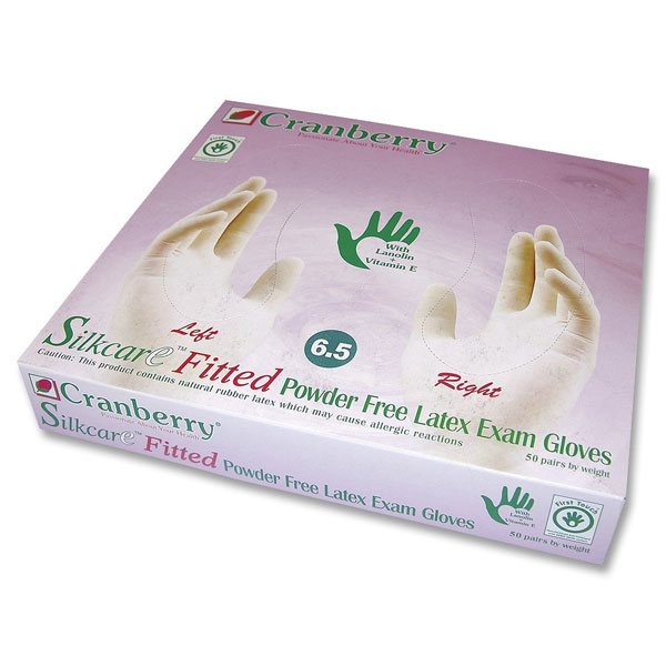 Silkcare Latex Gloves: size 6.5 Powder-Free 50 Pairs/Box. Non-Sterile, Micro-Web Textured Grip