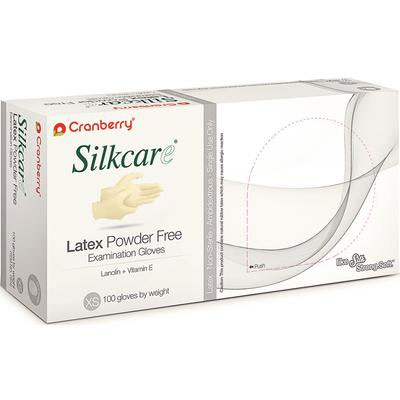 Silkcare Latex Gloves: Extra Small, Powder-Free 100/Bx. Non-Sterile, Micro-Web Textured Grip