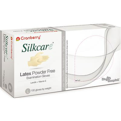Silkcare Latex Gloves: Large, Powder-Free 100/Bx. Non-Sterile, Micro-Web Textured Grip, Inner