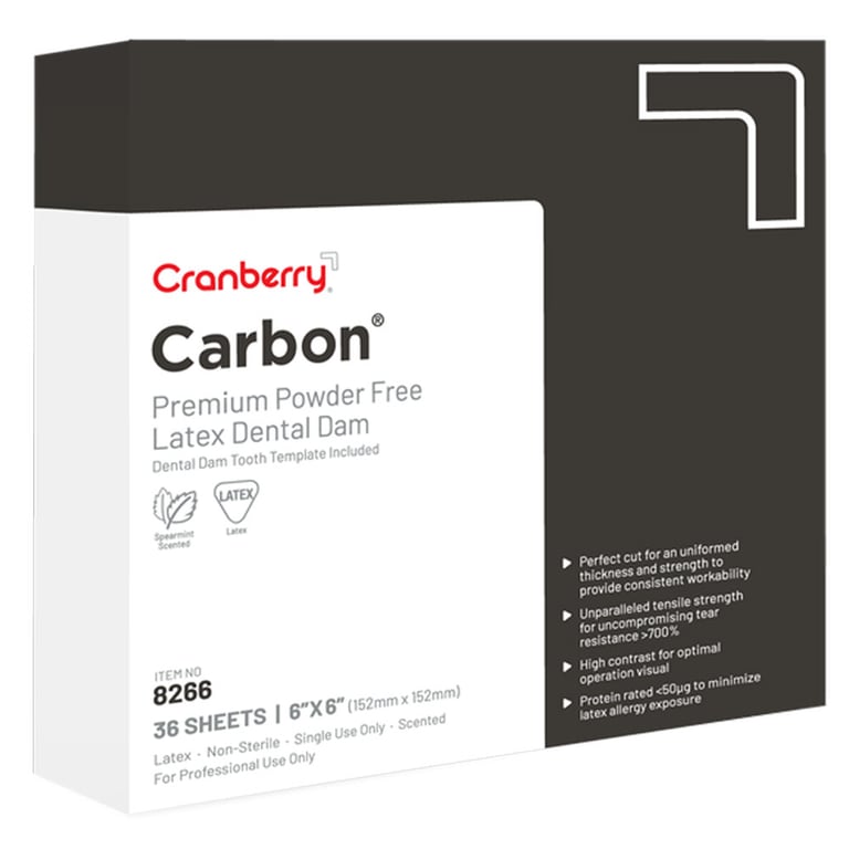 Smart Dam 6" x 6" Premium Latex Power-Free Dental Dam, Spearmint, 36/Box