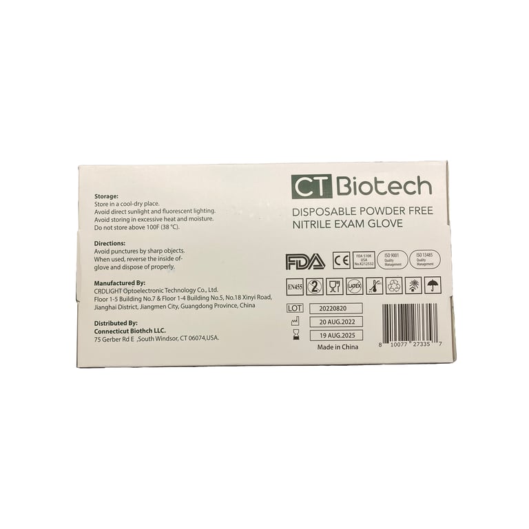 CTBiotech Powder Free Nitrile Exam Gloves, Blue, X-Large, 100/Bx | Net32