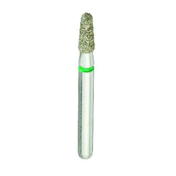 Crosstech FG #849.016 Coarse Grit Round End Taper Premium Diamond Bur, 5/Pk. Head Size: 1.6mm
